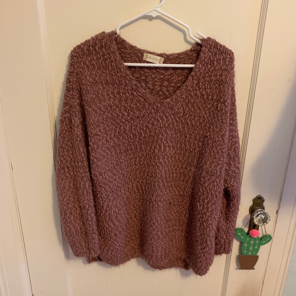 altar’d state fuzzy sweater size m/l dusty rose